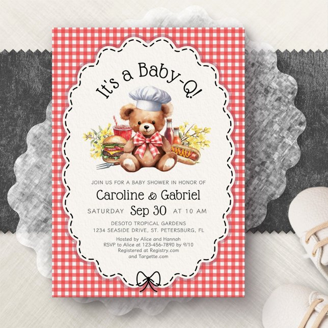 Convites Churrasco de Bebê para Casais Chá de Bebê (Criador carregado)