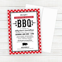Churrasco de Chá de Casais de Casamento Rustic Red