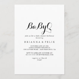 Convites Churrasco de Chá de fraldas BabyQ de Caligrafia Mo