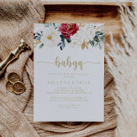 Churrasco de Chá de fraldas Clássico Dourado Flora