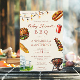 Convites Churrasco de CHURRASCO de chá de fraldas de casais