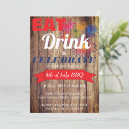 Convites Churrasco de fogos de artifício de Verão