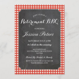Convites CHURRASCO de Giz Russo de Verificação Vermelha do 