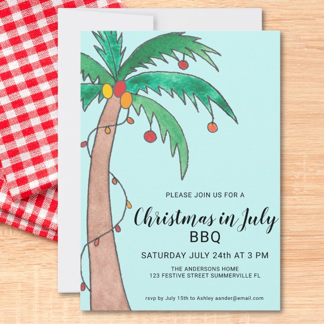 Convites Churrasco de Natal em Julho Palmeira (Criador carregado)