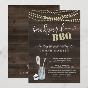 Convites CHURRASCO de quintal de Festa de aniversário de g