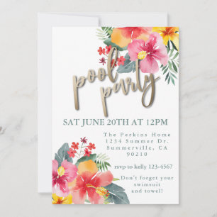 Convites CHURRASCO de Verão da piscina