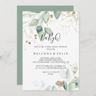Convites Churrasco do Chá de fraldas Eucalyptus BabyQ Doura
