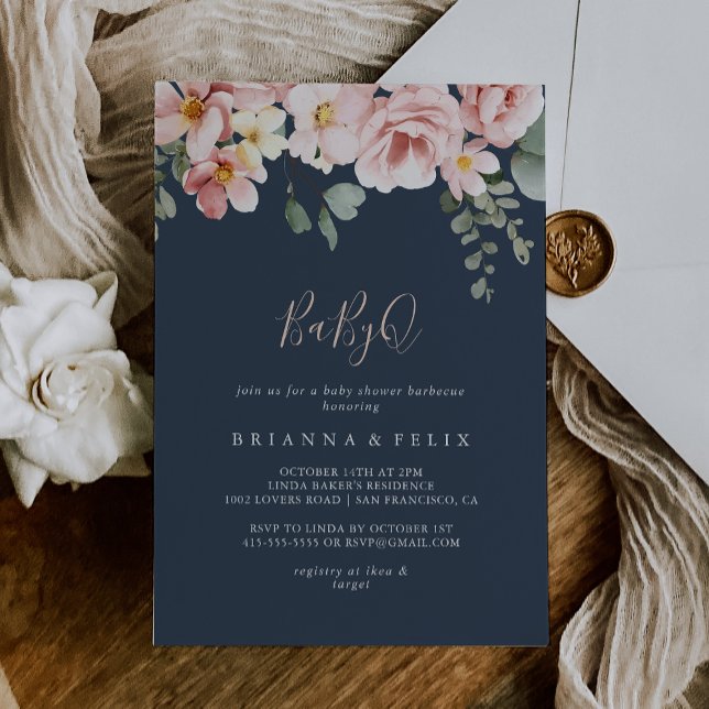 Convites Churrasco do Chá de fraldas Eucalyptus Garden Baby (Criador carregado)