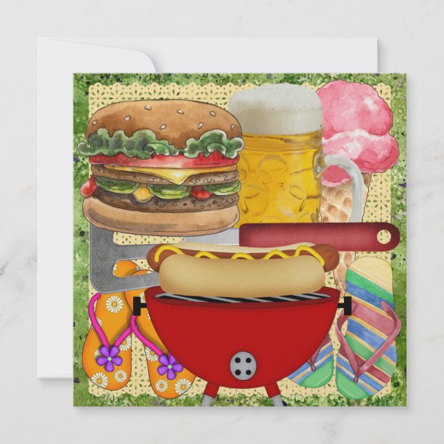 Convites CHURRASCO e Cerveja - 4 de julho! SRF (Frente)