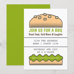 Convites CHURRASCO Festa Grande Burger Em Verde