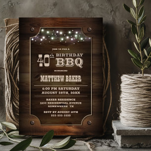 Convites CHURRASCO na moda de aniversário de 40 anos de mad