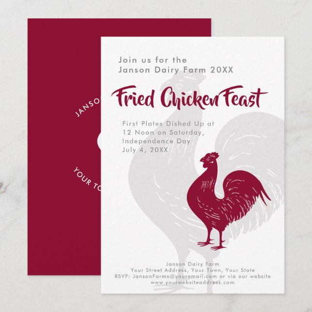 Convites CHURRASCO ou piquenique de Fazenda do Dia da Indep (Frente/Verso)