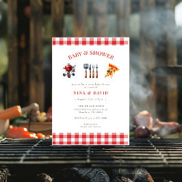 Convites CHURRASCO Pizza gênero chá de fraldas natural