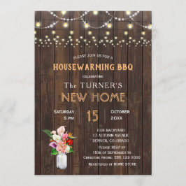 Convites Churrasco Rustic Tropical Wood Housearming