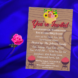 Convites Churrasco Rústico de Fazenda Carta de Verão de Piq