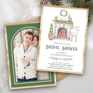 Convites Churrasqueira de Natal Branco Foto Chá de Noiva