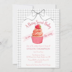 Convites Chuva 020 Cinza Doce Morango Baby Shower