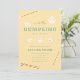 Convites Chuva Amarela Verde Kawaii Bao Baby Shower