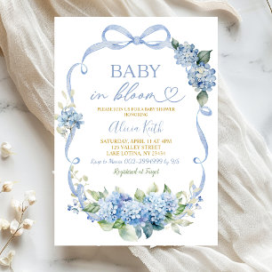 Convites Chuva Azul Bebê em Flor Chá de Bebê