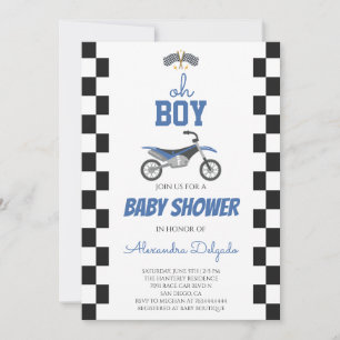 Convites Chuva Azul de Menino Chuvinha de Bebê de Bicicleta