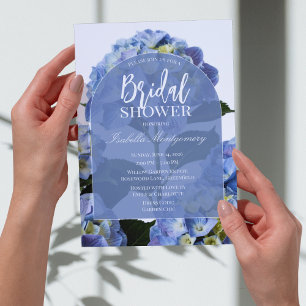 Convites Chuva Azul Limpa de Hortênsia Floral Chá de Noiva