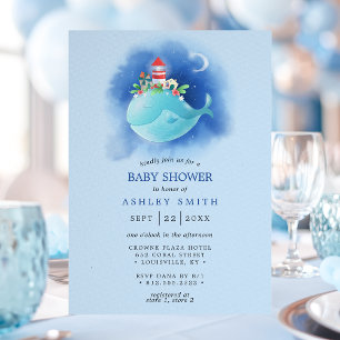 Convites Chuva Azul Náutica Baby Shower