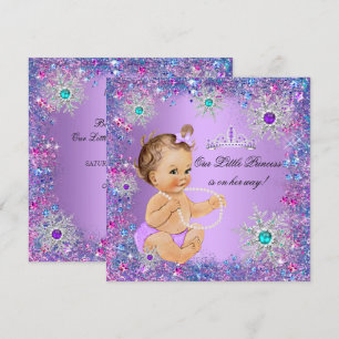 Convites Chuva Azul Roxo Rosa Princesa Baby Shower Marrom