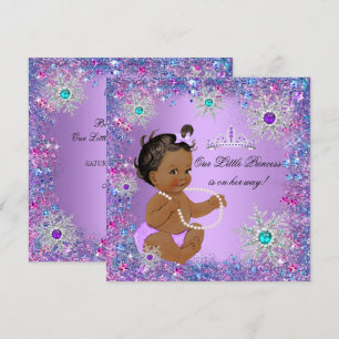 Convites Chuva Azul Roxo Rosa Princesa Chuveiro de Bebê Étn