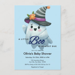 Convites Chuva Azul Um Pouco Boo Halloween Baby Shower