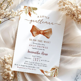 Convites Chuva Boho Gentleman Gravata Borboleta Baby Shower