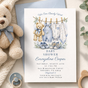 Convites Chuva de Amor Azul Aguardamos com Ansiedade Chuvin