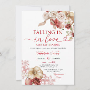 Convites Chuva de Amor Baby Shower Apple Vermelho Floral