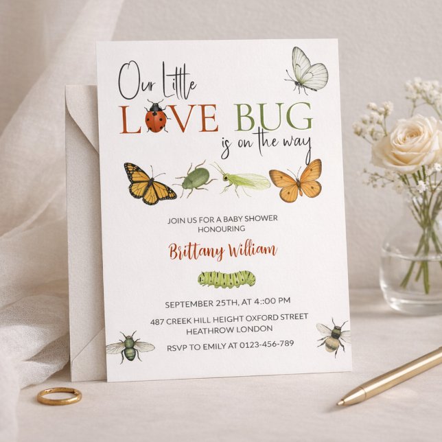 Convites Chuva de Amor Baby Shower Borboleta (Criador carregado)