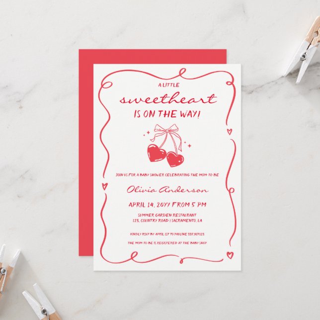 Convites Chuva de Amor Baby Shower Caprichosa (Frente/Verso In Situ)