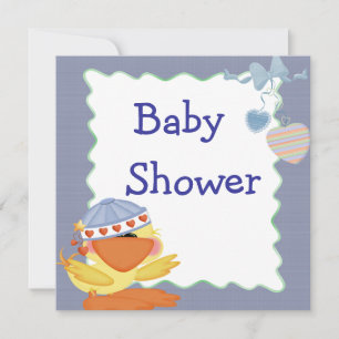 Convites Chuva de Amor Baby Shower com Pato Fofo