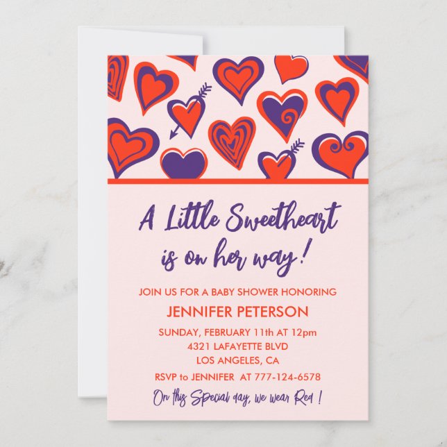 Convites Chuva de amor baby shower menina doce coraçãozinho (Frente)
