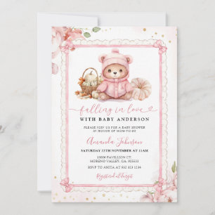 Convites Chuva de Amor Baby Shower Rosa Pumpkin Coquette