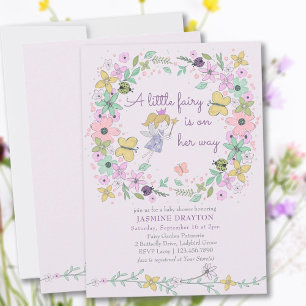 Convites Chuva de Amor Bebê Menina Jardim de Flores Pequena