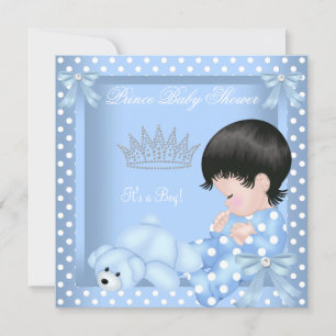 Convites Chuva de Amor Bebê Menino Azul Bolinhas 2