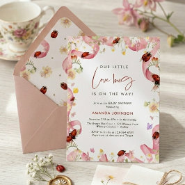 Convites Chuva de Amor Bebê Rosa Vermelho Moderno