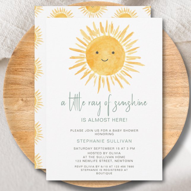Convites Chuva de Amor Boho Chá de Bebê Um Raio de Sol (Criador carregado)