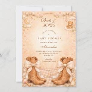 Convites Chuva de Amor: Botas e Laços para Baby Shower