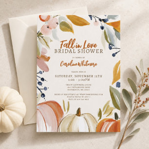Convites Chuva de Amor Bridal Shower de Aquarela com Abóbor