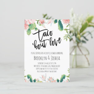 Convites Chuva de Amor Casal Taco Rosa Cacto