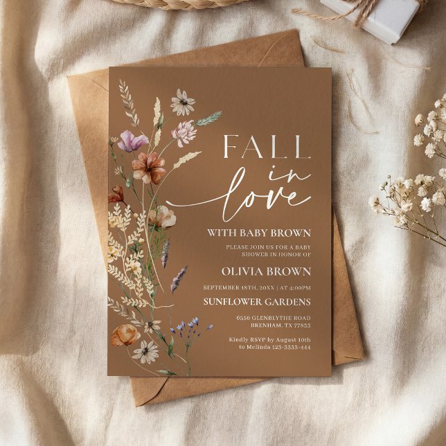 Convites Chuva de Amor Chuveiro de Bebê de Terracota com Fl (Criador carregado)