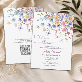 Convites Chuva de Amor Código QR Chá de Bebê
