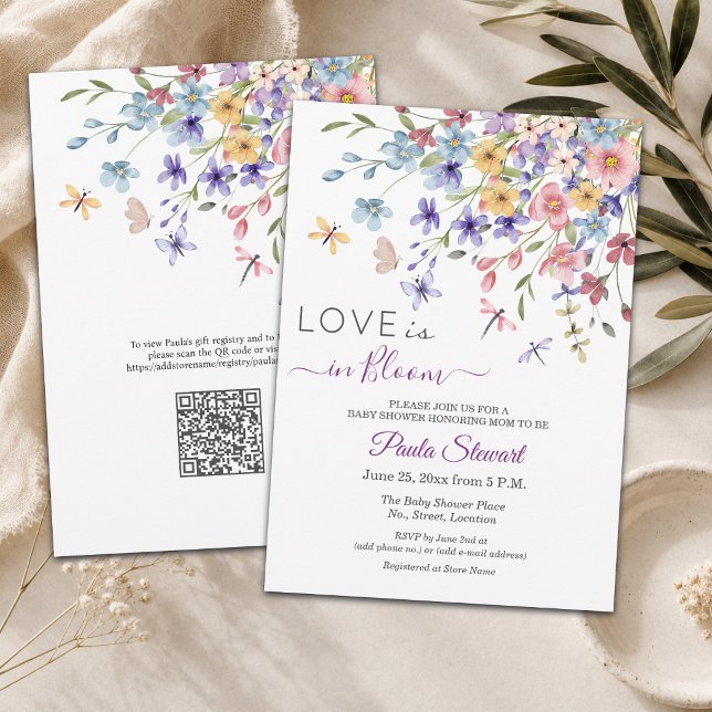 Convites Chuva de Amor Código QR Chá de Bebê (Criador carregado)