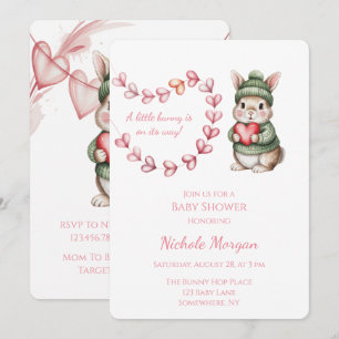 Convites Chuva de Amor Coelhinho Aquarela Chá de Bebê