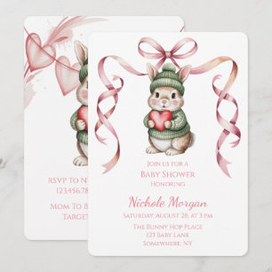 Convites Chuva de Amor Coelhinho em Aquarela Baby Shower
