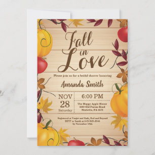 Convites Chuva de Amor Colheita de Outono Bridal Shower